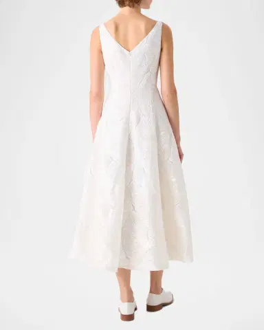 Akris Lacquered Sea Faille Sleeveless Midi Dress | Thumbnail 2