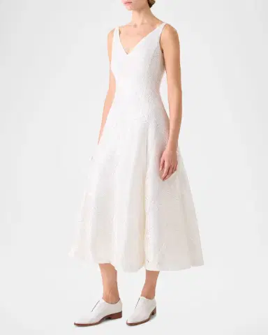 Akris Lacquered Sea Faille Sleeveless Midi Dress | Thumbnail 3