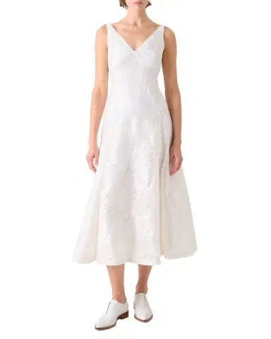 Akris Lacquered Sea Faille Sleeveless Midi Dress | Thumbnail 1