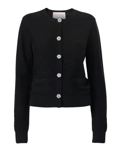 Carolina Herrera Shimmering Wool Crewneck Cardigan | Thumbnail 1 Carolina Herrera Shimmering Wool Crewneck Cardigan | Thumbnail 1