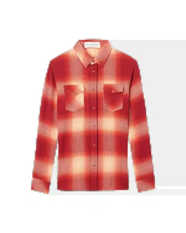 God 's True Cashmere Tomato Shadow Plaid Cashmere Sport Shirt | Thumbnail 2
