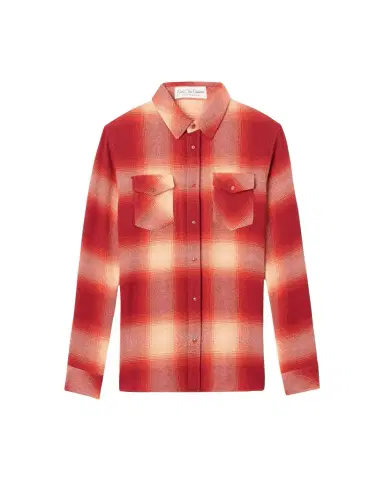 God 's True Cashmere Tomato Shadow Plaid Cashmere Sport Shirt | Thumbnail 1