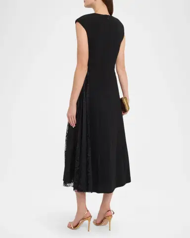 Rebecca Vallance Milena Sleeveless Lace-Inset Midi Dress | Thumbnail 3 Rebecca Vallance Milena Sleeveless Lace-Inset Midi Dress | Thumbnail 3