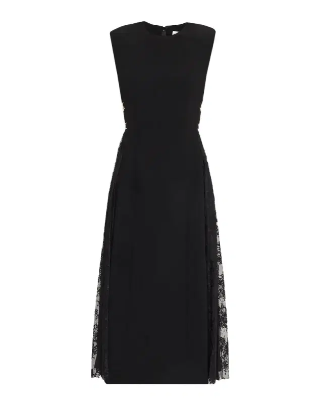 REBECCA VALLANCE Milena Sleeveless Lace-Inset Midi Dress