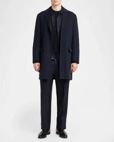 Brioni Men 's Wool and Cashmere Cable Knit Crewneck Sweater | Thumbnail 2