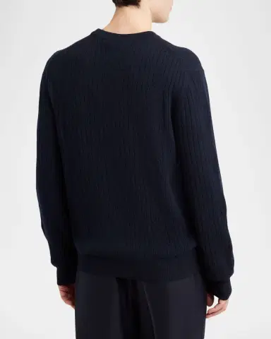 Brioni Men 's Wool and Cashmere Cable Knit Crewneck Sweater | Thumbnail 3