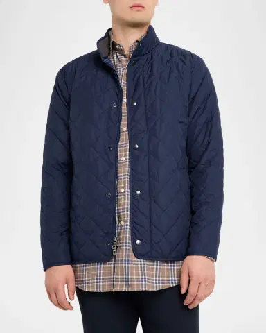 Peter Millar Men's Suffolk Quilted Stand-Collar Coat | Thumbnail 4