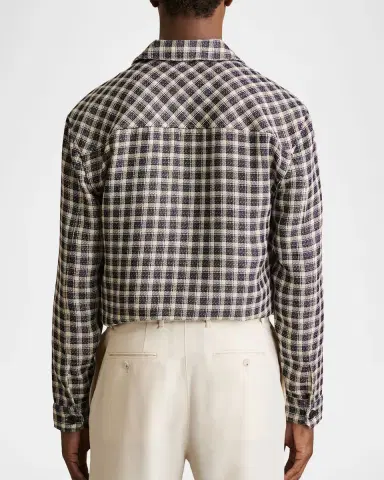 Reiss Men's Ribona Woven Check Twin Pocket Overshirt | Thumbnail 3 Reiss Men's Ribona Woven Check Twin Pocket Overshirt | Thumbnail 3
