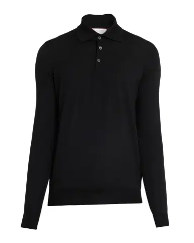 Brunello Cucinelli Men's Fine Gauge Wool-Cashmere Polo Shirt | Thumbnail 1 Brunello Cucinelli Men's Fine Gauge Wool-Cashmere Polo Shirt | Thumbnail 1