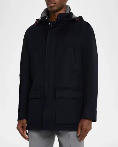 Brunello Cucinelli Men's Cashmere Hooded Coat | Thumbnail 4 Brunello Cucinelli Men's Cashmere Hooded Coat | Thumbnail 4