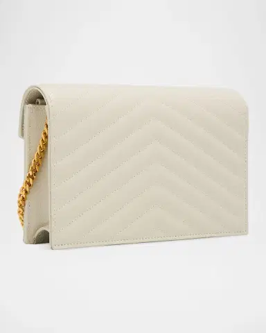 Saint Laurent Envelope Small YSL Wallet on Chain in Grain Leather | Thumbnail 2