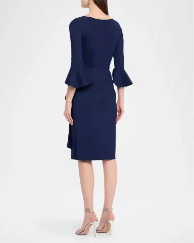 Chiara Boni La Petite Robe Triana Bell-Sleeve Ruffle Bodycon Dress | Thumbnail 3 Chiara Boni La Petite Robe Triana Bell-Sleeve Ruffle Bodycon Dress | Thumbnail 3