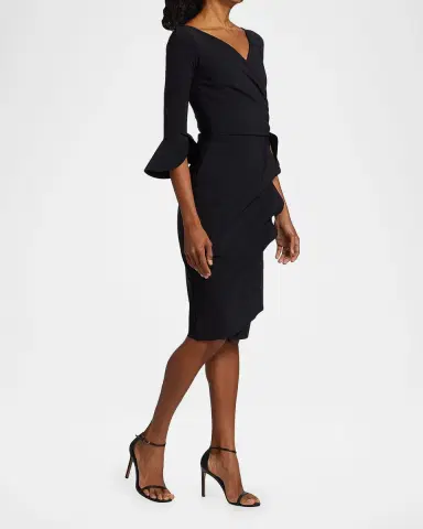 Chiara Boni La Petite Robe Triana Bell-Sleeve Ruffle Bodycon Dress | Thumbnail 6 Chiara Boni La Petite Robe Triana Bell-Sleeve Ruffle Bodycon Dress | Thumbnail 6