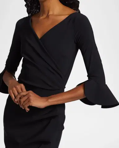 Chiara Boni La Petite Robe Triana Bell-Sleeve Ruffle Bodycon Dress | Thumbnail 7 Chiara Boni La Petite Robe Triana Bell-Sleeve Ruffle Bodycon Dress | Thumbnail 7