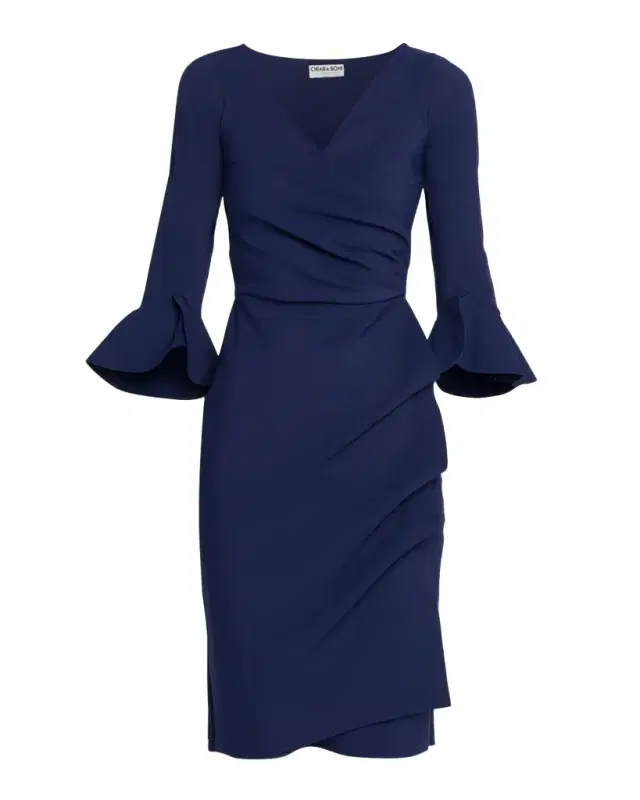 Chiara Boni La Petite Robe Triana Bell-Sleeve Ruffle Bodycon Dress