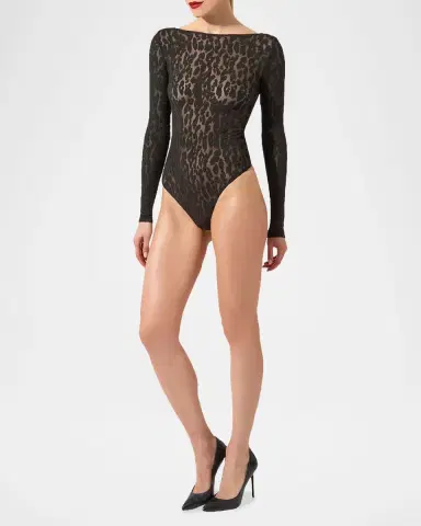 Wolford Long-Sleeve Leopard Bodysuit | Thumbnail 2