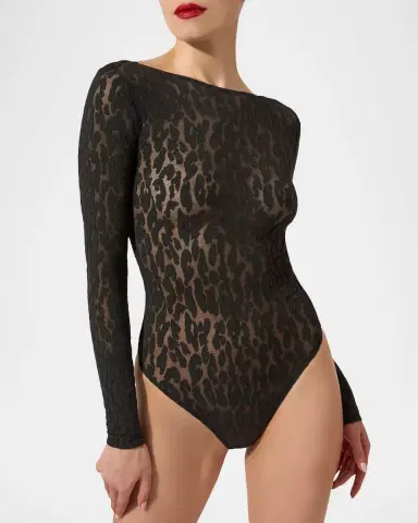 Wolford Long-Sleeve Leopard Bodysuit | Thumbnail 4