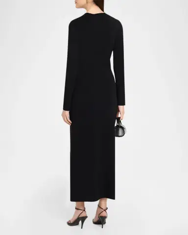 THE ROW Mavy Scoop-Neck Long-Sleeve Ankle Dress | Thumbnail 3 THE ROW Mavy Scoop-Neck Long-Sleeve Ankle Dress | Thumbnail 3
