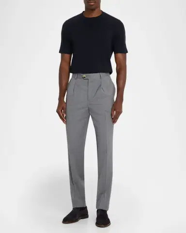 Brunello Cucinelli Men's Basic-Fit V-Neck T-Shirt | Thumbnail 2