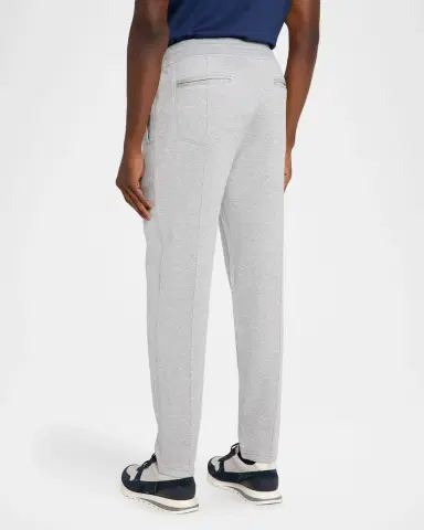 Brunello Cucinelli Men's French Terry Double Cloth Pintuck Pleated Trousers | Thumbnail 3