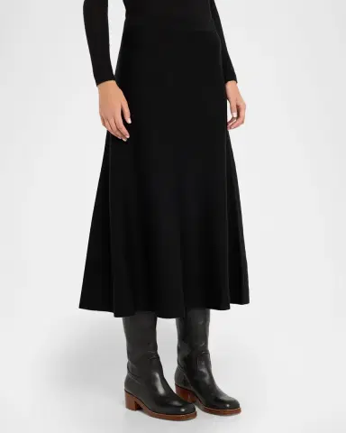 Gabriela Hearst Freddie Midi Wool-Cashmere Skirt | Thumbnail 4