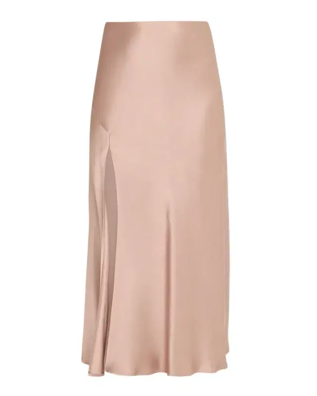 LAPOINTE Satin Bias Slit Midi Skirt