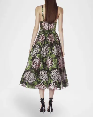Bronx and Banco Eden Pleated Floral-Embroidered Midi Dress | Thumbnail 3