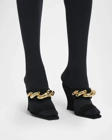Alaïa 110mm Jewel Suede Wedge Mules | Thumbnail 2