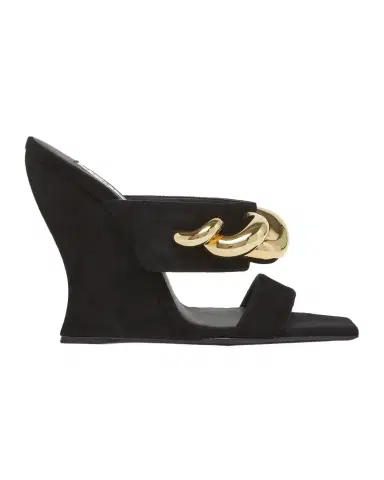 Alaïa 110mm Jewel Suede Wedge Mules | Thumbnail 1