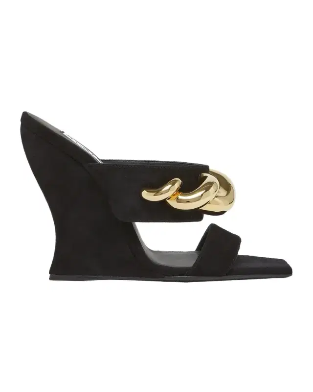 ALAIA 110mm Jewel Suede Wedge Mules