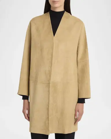The Row Alarico Suede Open Coat | Thumbnail 4