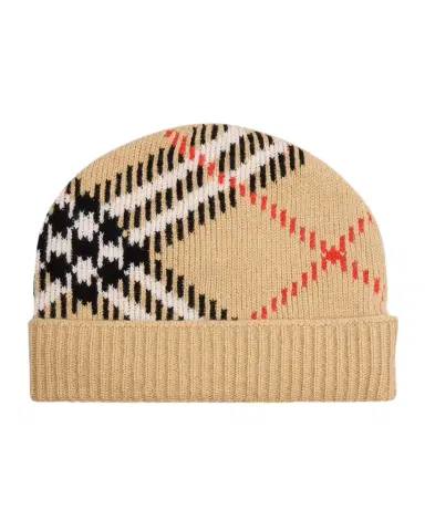 Burberry Check Cashmere-Blend Knit Beanie | Thumbnail 1 Burberry Check Cashmere-Blend Knit Beanie | Thumbnail 1