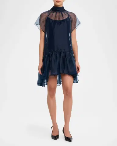 Simkhai Beaux Tiered Organza Mini Dress | Thumbnail 2 Simkhai Beaux Tiered Organza Mini Dress | Thumbnail 2