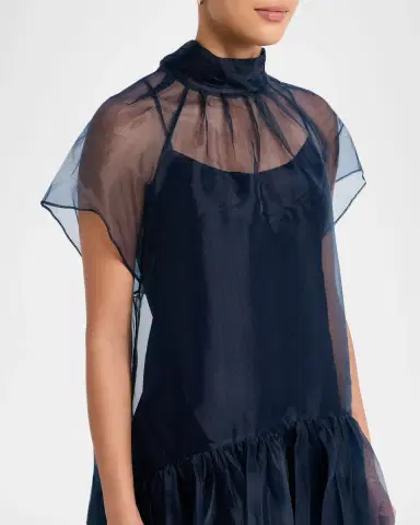Simkhai Beaux Tiered Organza Mini Dress | Thumbnail 5 Simkhai Beaux Tiered Organza Mini Dress | Thumbnail 5