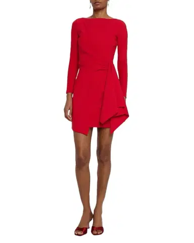 Chiara Boni La Petite Robe Draped Boat-Neck Mini Dress | Thumbnail 1 Chiara Boni La Petite Robe Draped Boat-Neck Mini Dress | Thumbnail 1