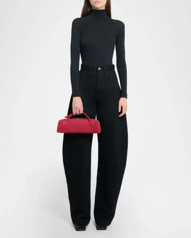 Alaïa Teckel Top-Handle Bag in Suede and Leather | Thumbnail 4 Alaïa Teckel Top-Handle Bag in Suede and Leather | Thumbnail 4