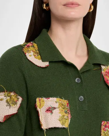 Libertine Lizzy Bennett Patched Cashmere Polo Sweater | Thumbnail 5 Libertine Lizzy Bennett Patched Cashmere Polo Sweater | Thumbnail 5