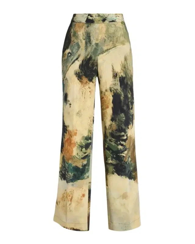 Libertine Modernist Landscape Silk Flare Pants