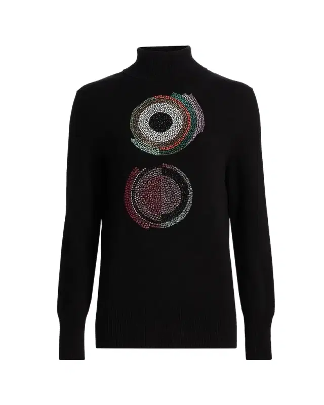 Sonia Crystal Cashmere Turtleneck Sweater