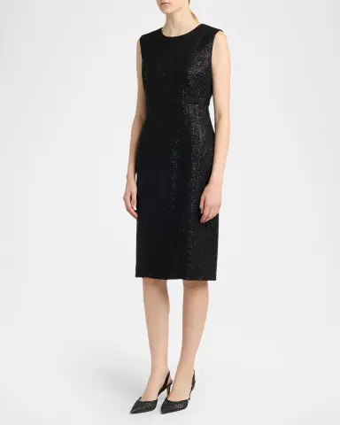 Kiton Sequined Sleeveless Sheath Dress | Thumbnail 4 Kiton Sequined Sleeveless Sheath Dress | Thumbnail 4