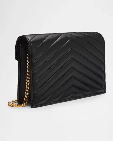 Saint Laurent Small YSL Wallet on Chain in Grain Leather | Thumbnail 2 Saint Laurent Small YSL Wallet on Chain in Grain Leather | Thumbnail 2