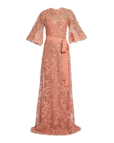 Elie Saab Lace Embroidered Tulle Maxi Dress | Thumbnail 1 Elie Saab Lace Embroidered Tulle Maxi Dress | Thumbnail 1