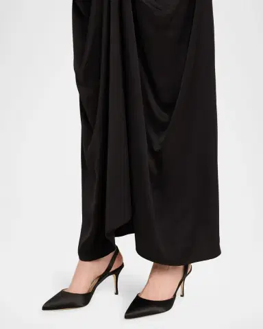 Manolo Blahnik 70mm Carolyne Satin Slingback Pumps | Thumbnail 2