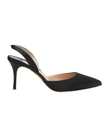 Manolo Blahnik 70mm Carolyne Satin Slingback Pumps | Thumbnail 1