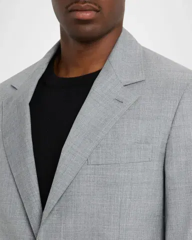 Brunello Cucinelli Men's Sharkskin Virgin Wool Single-Breasted Blazer | Thumbnail 6 Brunello Cucinelli Men's Sharkskin Virgin Wool Single-Breasted Blazer | Thumbnail 6