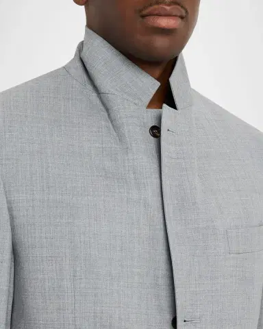 Brunello Cucinelli Men's Sharkskin Virgin Wool Single-Breasted Blazer | Thumbnail 8 Brunello Cucinelli Men's Sharkskin Virgin Wool Single-Breasted Blazer | Thumbnail 8