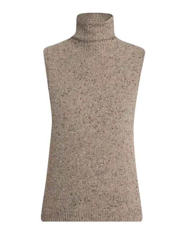THE ROW Merilas Turtleneck Cashmere Sleeveless Sweater