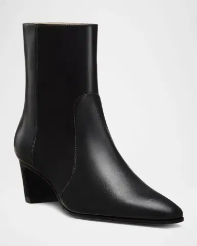 Stuart Weitzman 50mm Stassi Leather Zip Booties | Thumbnail 2