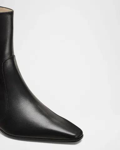 Stuart Weitzman 50mm Stassi Leather Zip Booties | Thumbnail 4
