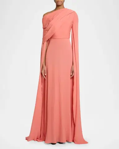 Elie Saab Off-The-Shoulder Split-Sleeve Silk Double Georgette Gown | Thumbnail 2 Elie Saab Off-The-Shoulder Split-Sleeve Silk Double Georgette Gown | Thumbnail 2